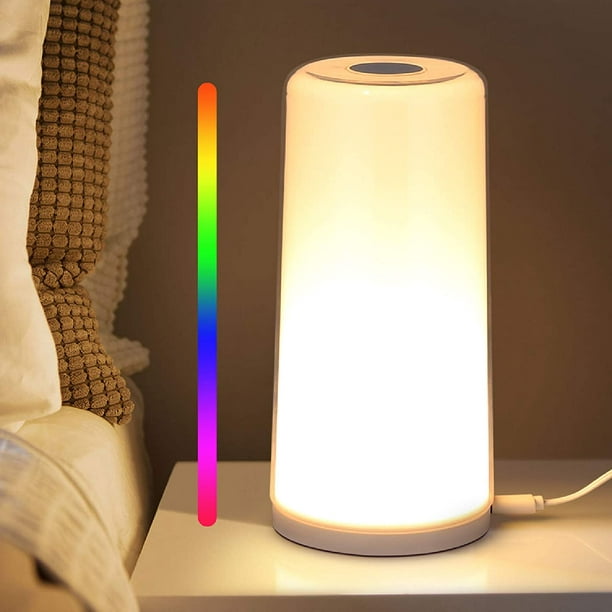 Lampe à poser Contrôle Tactile LED Lampe de chevet lumière éclairage  Dimmable 3 couleurs Lampe table