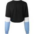 thumbnail image 2 of ORUYROP Sweat à Capuche Court à Manches Longues Zippé Rayé pour Femmes, Veste Décontractée à Cordon de Serrage, 2 of 6