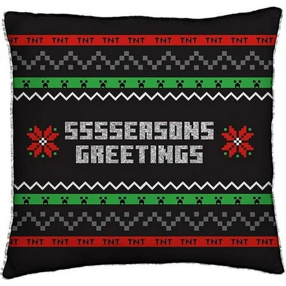 Minecraft Coussin Carré de Noël Rempli de Souhaits des Saisons