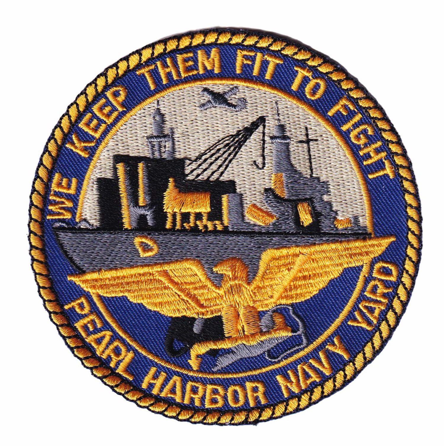 Pearl Harbor Naval Shipyard Keep Them Fit To Fight Patch Sew on, 3.5