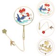 thumbnail image 5 of KAKOWELY 1Pc Metal Bookmark Circular Fan Shape Bookmark Chinese Style Bookmark for Student,7.09"X1.97"X0.08", 5 of 5