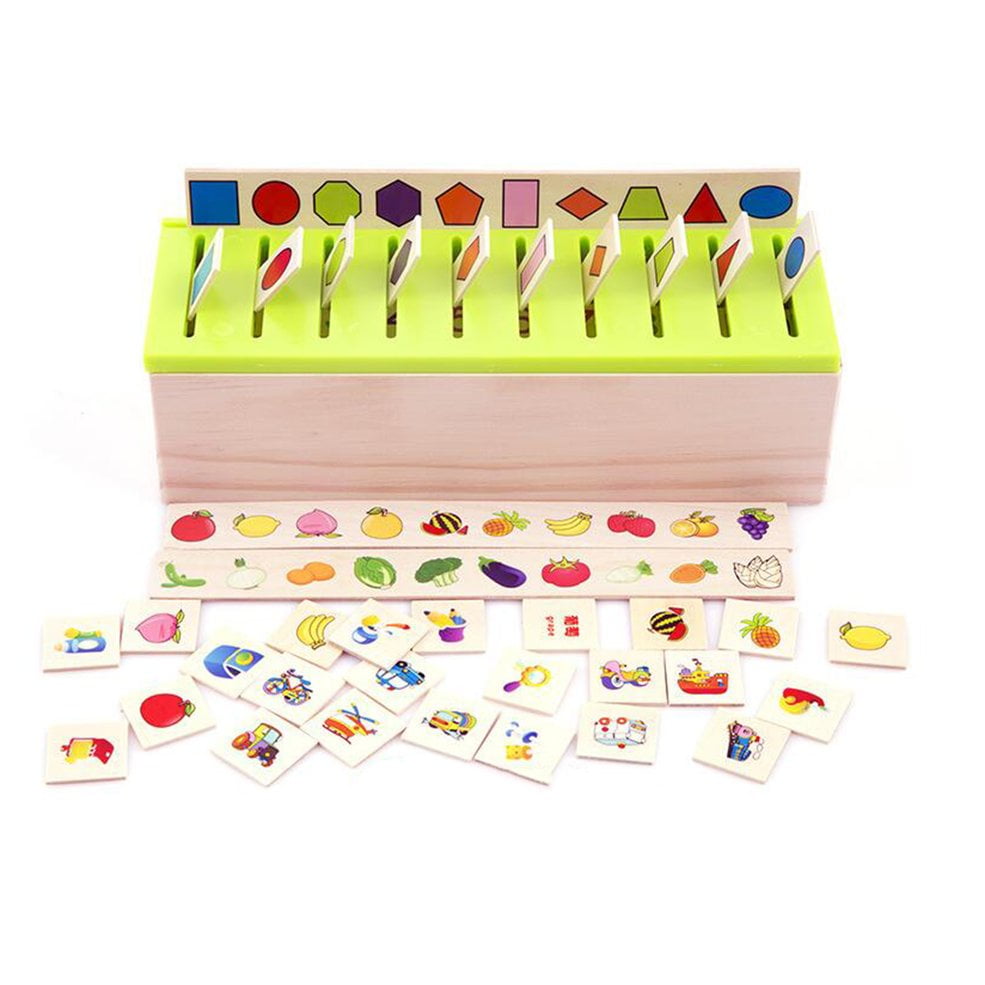 Montessori Knowledge Classification Box Kids Wooden Toys Early Learning Toy KE 
