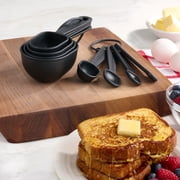 Mainstays 8-Piece Measuring Cup and Spoon Set - Durable, Space Saving Kitchen Essential, Black