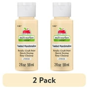 (2 pack) Apple Barrel Multi-Surface Acrylic Craft Paint, Satin Finish, Toasted Marshmallow, 2 fl oz