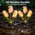 thumbnail image 6 of Rirool Solar Hyacinth Flower Lights Outdoor 2 Pack, Color Changing LED Garden Lights Waterproof Auto On/Off for Yard Patio Pathway Pink, 6 of 8