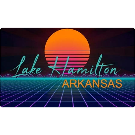 

Lake Hamilton Arkansas 4 X 2.25-Inch Fridge Magnet Retro Neon Design