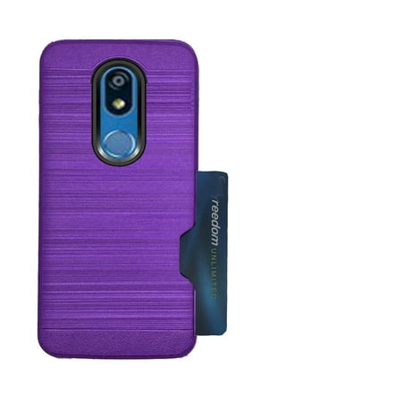 - For LG Solo Case, Straight Talk Solo Case (L423DL), K40 Case, K12 Case, X420 Case, Shock Absorbing Card Holder Cover (Brush SideCard Purple)