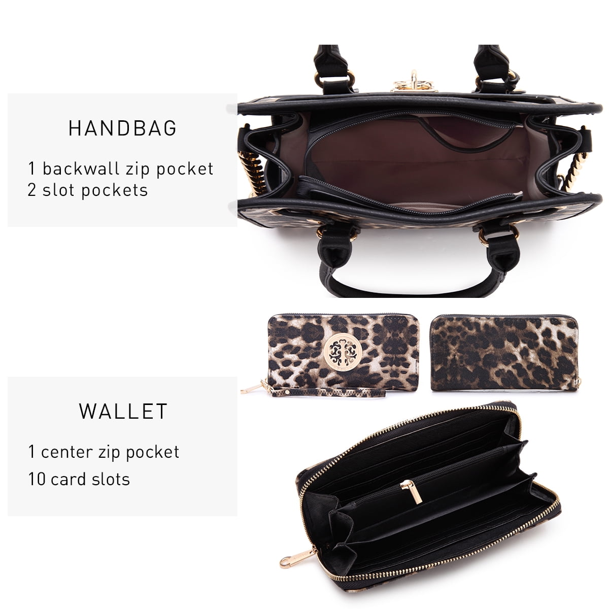 Dasein Women Handbags Top Handle Satchel Purse Shoulder Bag Briefcase Hobo Bag Set 2Pcs