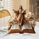 thumbnail image 1 of Centrólogos de mesa acrílicos de la estatua de Jesús decoración del hogar con libro Biblia Biblia Ornamento de nacimiento de Jesús para chimenea, 1 of 8