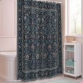 thumbnail image 5 of Dense Floral Fields Shower Curtain with Hooks, Rustic Navy Blue Blossom Vines Floral Borders Water Repellent Shower Curtains for Bathroom Decor Sturdy Shower Curtain, Machine Washable 48x72 Inch, 5 of 9