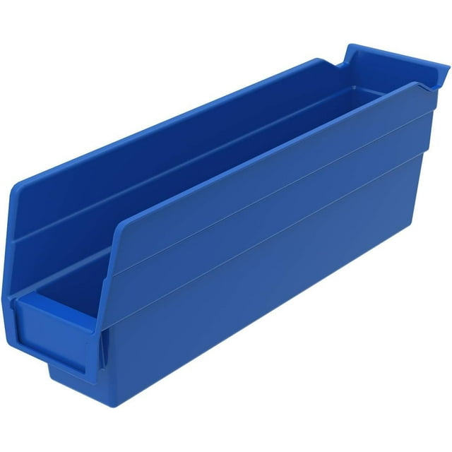 Akro-Mils 30110 12-Inch by 2.75-Inch by 4-Inch Plastic Nesting Shelf Bin Box, Blue, Case of 24