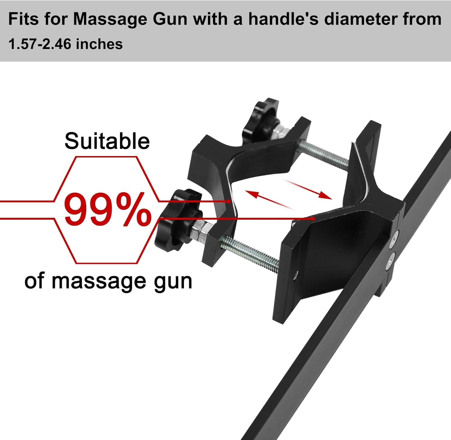 Upgraded Massage Gun Holder with Extension Handle for Deep Tissue Back Pain Relief and Full Body Muscle Recovery