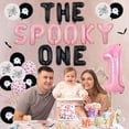 thumbnail image 3 of Halloween Decoration for a Girl's 1st Birthday, Pink and Black Balloons, Ghost 1st Birthday Banner, Bat Spider Aluminum Balloon No.1 Girl, 3 of 6