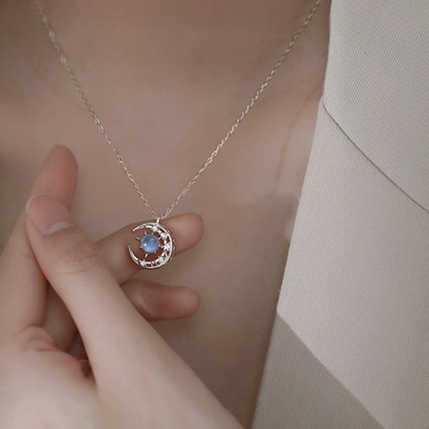 Collier Lune et Soleil Pendentif Pierre de Lune Collier Lune et