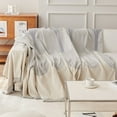 thumbnail image 3 of Chenille Sofa Cover Universal Couch Towel Dust Proof Sofa Cushion Cover Anti-cat Scratch Protection Cover Sofa Blanket Carpet (Tree rings-beige,180x340cm), 3 of 7