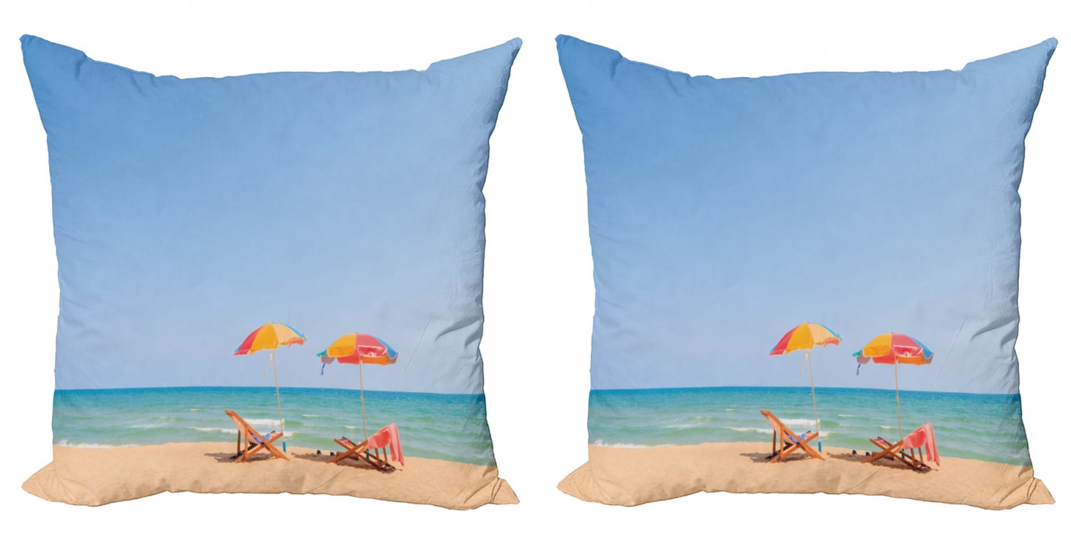 Face Cover Pair of Chairs and Colorful Umbrella On The Beach Seaside Holiday Travel Fabric Washable Face Covere for Men Women Outdoor