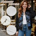 thumbnail image 6 of DISNIMO Dragonfly Floral Printed Jackets for Women Casual Sweatshirts Long Sleeve Outwear Cardigans Sweatshirts for Fall Winter, S, 6 of 7
