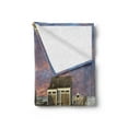 thumbnail image 2 of United States Soft Flannel Fleece Throw Blanket, Sunset over Nantucket Massachusetts Dramatic Sky Clouds Pond Houses, Cozy Plush for Indoor and Outdoor Use, 50" x 70", Coral Blue Sepia, by Ambesonne, 2 of 5