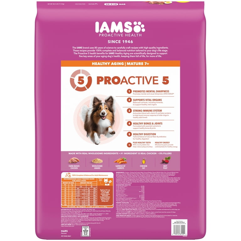 IAMS Proactive Health Senior Dog Food, Chicken & Grain, 38.5 lb photo 2