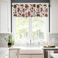 thumbnail image 3 of Christmas Kitchen Curtains and Valances Set, Rod Pocket Curtains Tier Farmhouse Window Curtains 24 Inch Length, Xmas Stocking Snowman Snowflake Poinsettia 3 Piece Kitchen Curtains Set, 3 of 6