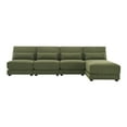 thumbnail image 6 of 120*61" Oversized Wide Seat Sectional Sofa with Reversible Chaise,Loop Yarn Fabric 5-seat Armless Indoor Furniture,Convertible L-shaped Couch for Living Room,Apartment, 6 of 11