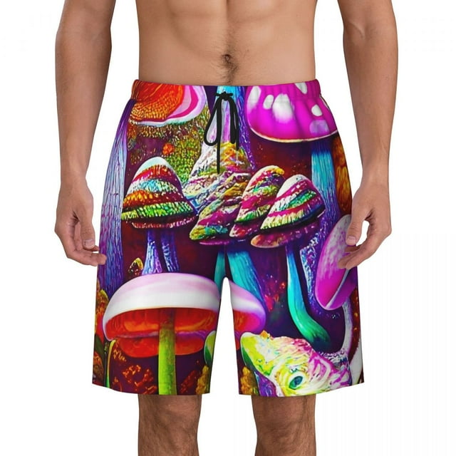 Board Shorts Summer Psychedelic Hawaii Beach Short Pants Men Running Surf Fast Dry Printed Swim Trunks