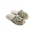 thumbnail image 2 of Men Women Cotton Linen Open Toe Home Slippers Anti-slip Flat Indoor Shoes, 2 of 4