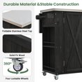 thumbnail image 5 of 63.5" All-Weather Outdoor Kitchen Island, Foldable Stainless Tabletop & 4-Tier Storage, Built-in Bottle Opener, Lockable Wheels, PE Rattan for BBQ, Patio, Black, 5 of 9