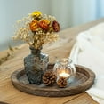 thumbnail image 3 of Rustic Wooden Tray Candle Holder - Small Decorative Plate Pillar Candle Tray Wood for Farmhouse Kitchen Countertop Coffee Table Organizer Home Decor Wedding Centerpiece, 2pcs, 3 of 5