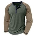 thumbnail image 7 of Mens Henley Long Sleeve T-Shirt Cotton Casual Shirt Vintage Raglan Sleeves Baseball Shirt Active Jersey Knit Tops, 7 of 7