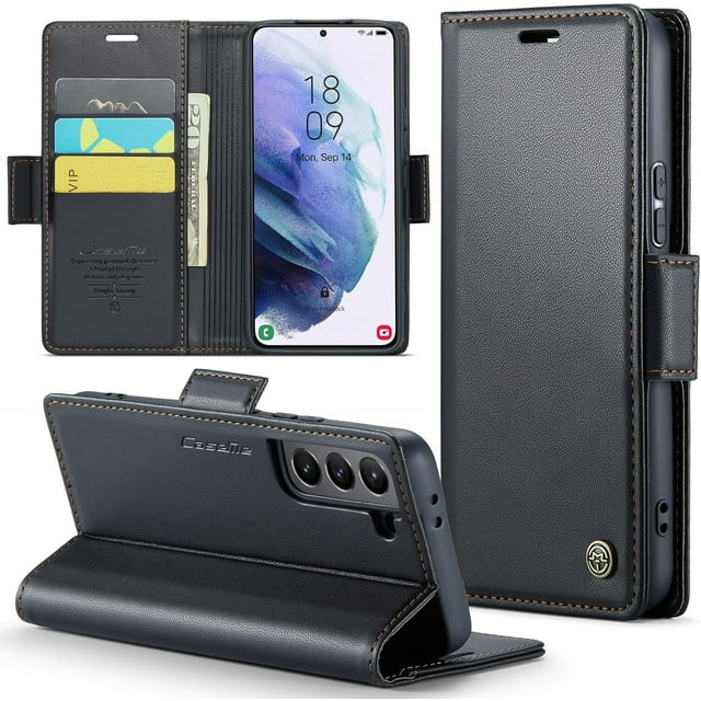 Funda tipo cartera para Samsung Galaxy S21 Plus 5G con bloqueo RFID, tarjetero, soporte magnético, funda protectora de piel con tapa para Samsung Galaxy S21 Plus 5G de 6,7 pulgadas