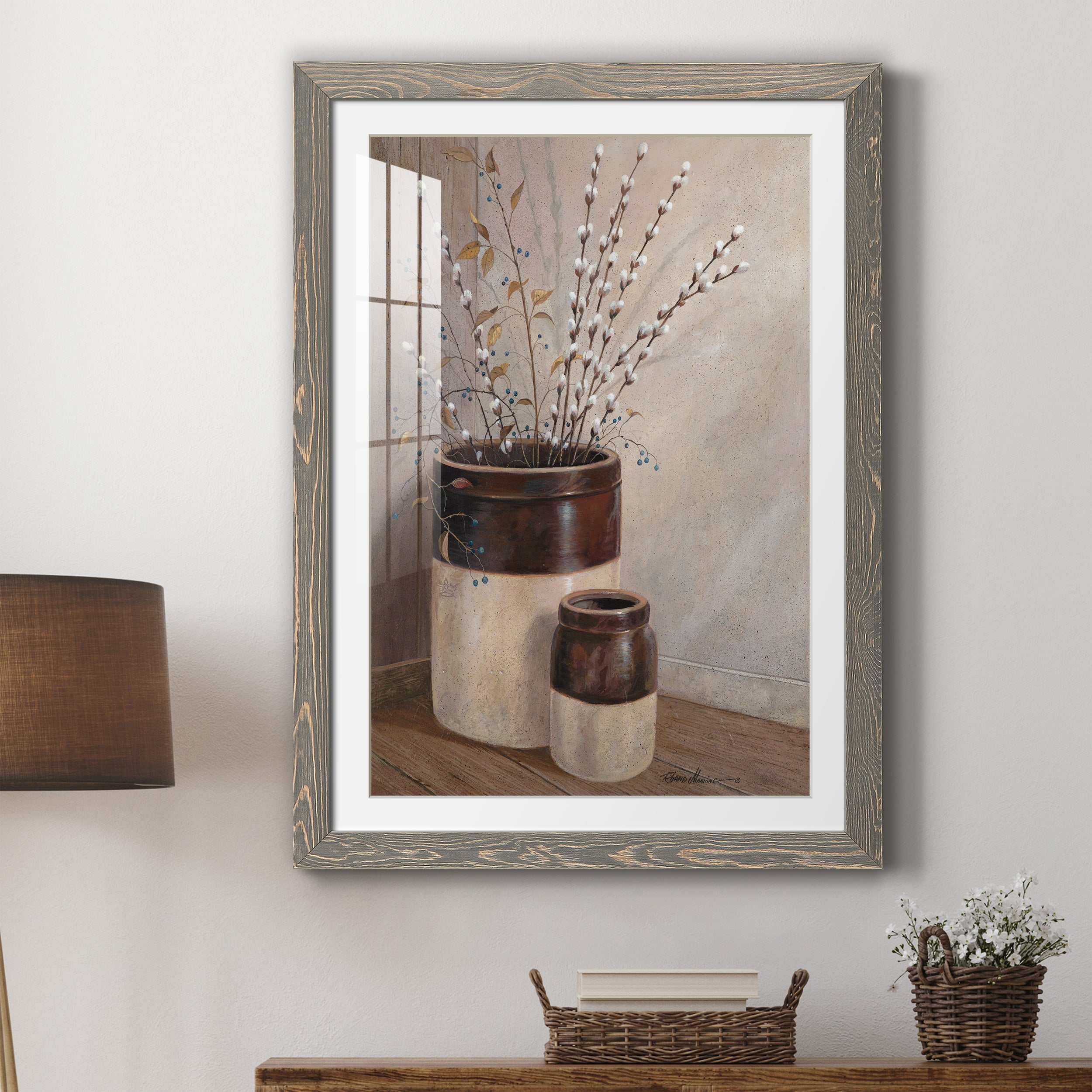Pussywillows & Spring - Premium Framed Print - Distressed Barnwood Frame - Ready to Hang