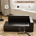 thumbnail image 4 of Pefilos 31" Modern Dog Sofa Bed, Stylish PU Leather Pet Furniture Sofa, Cat Couch for Cats and Small Animals, Black, 4 of 8