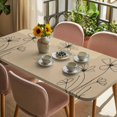 thumbnail image 3 of Black Khaki Table Cloths for 4 Foot Rectangle Tables, Spring Flora Patio Waterproof Elastic Fitted Tablecloths, Washable Rectangular Table Cover for Camping, 3 of 8