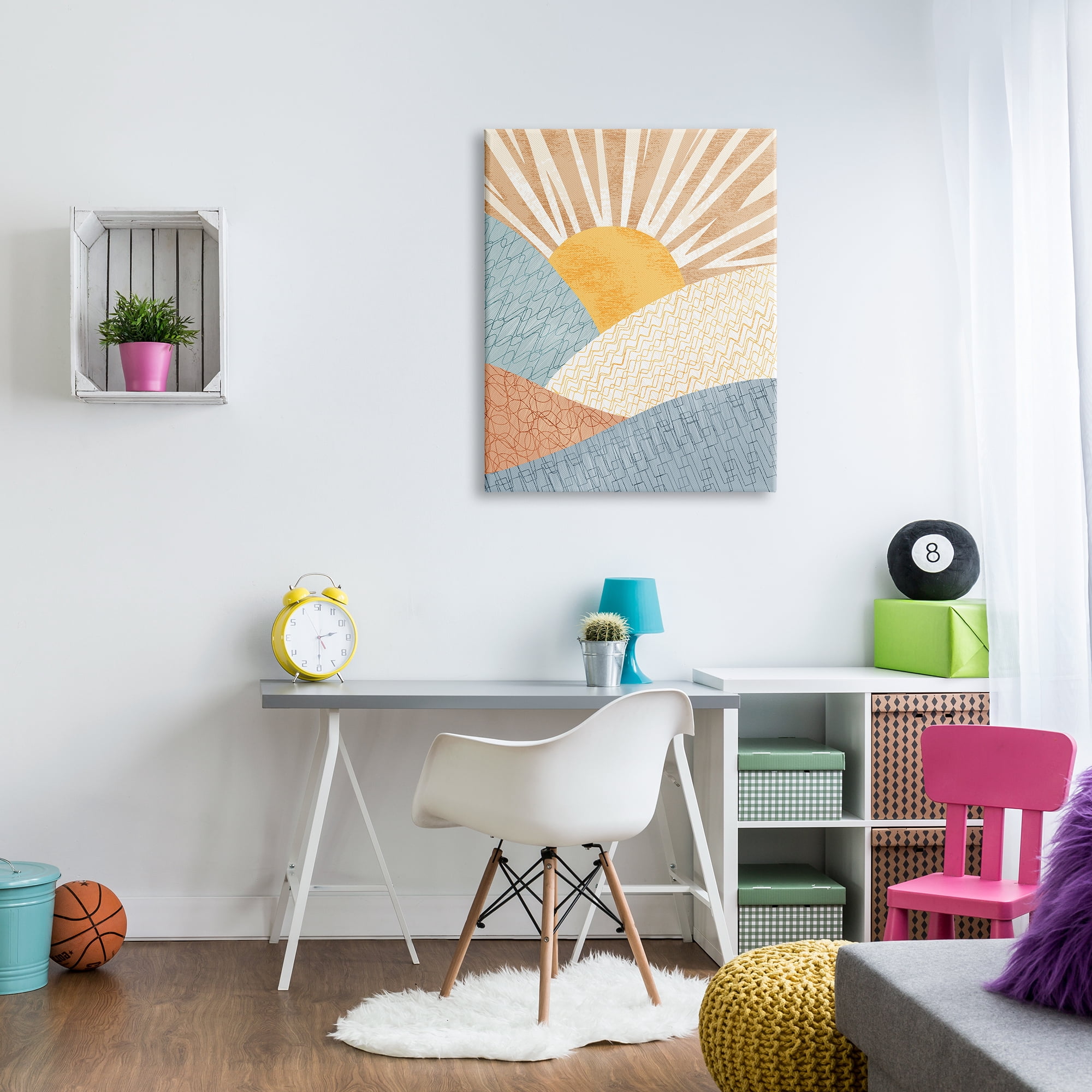 Stupell Industries Kids' Bold Sun Sunrise Rolling Hills Abstract Patterns, 30 x 40, Design by Ziwei Li