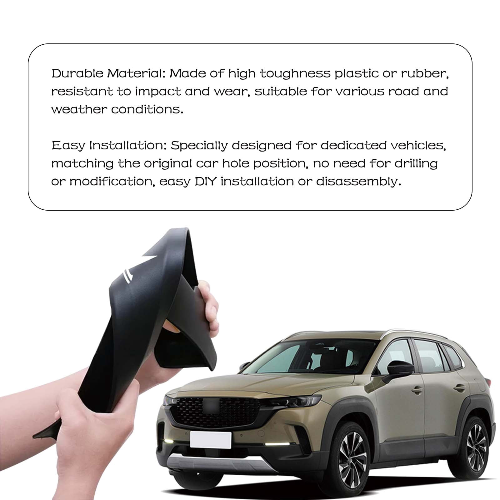 Mud Flaps Splash Guards Fit For Mazda CX-50 2023, Car Fenders For Cars, Mud Guards,Front And Rear 4 Pieces Car Mudguards Wheel Dirt Flaps-Black