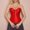 Red, variant on Women's Lace Overbust Corset Top Push Up Bustier Bodysuit Shapewear with Adjustable Straps Back Lace Up Closure