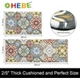 thumbnail image 2 of HEBE Boho Anti Fatigue Kitchen Rug Sets 2 Piece Non Slip Cushioned Mats for Floor Waterproof Carpet Runner for Sink Laundry Standing, 2 of 6