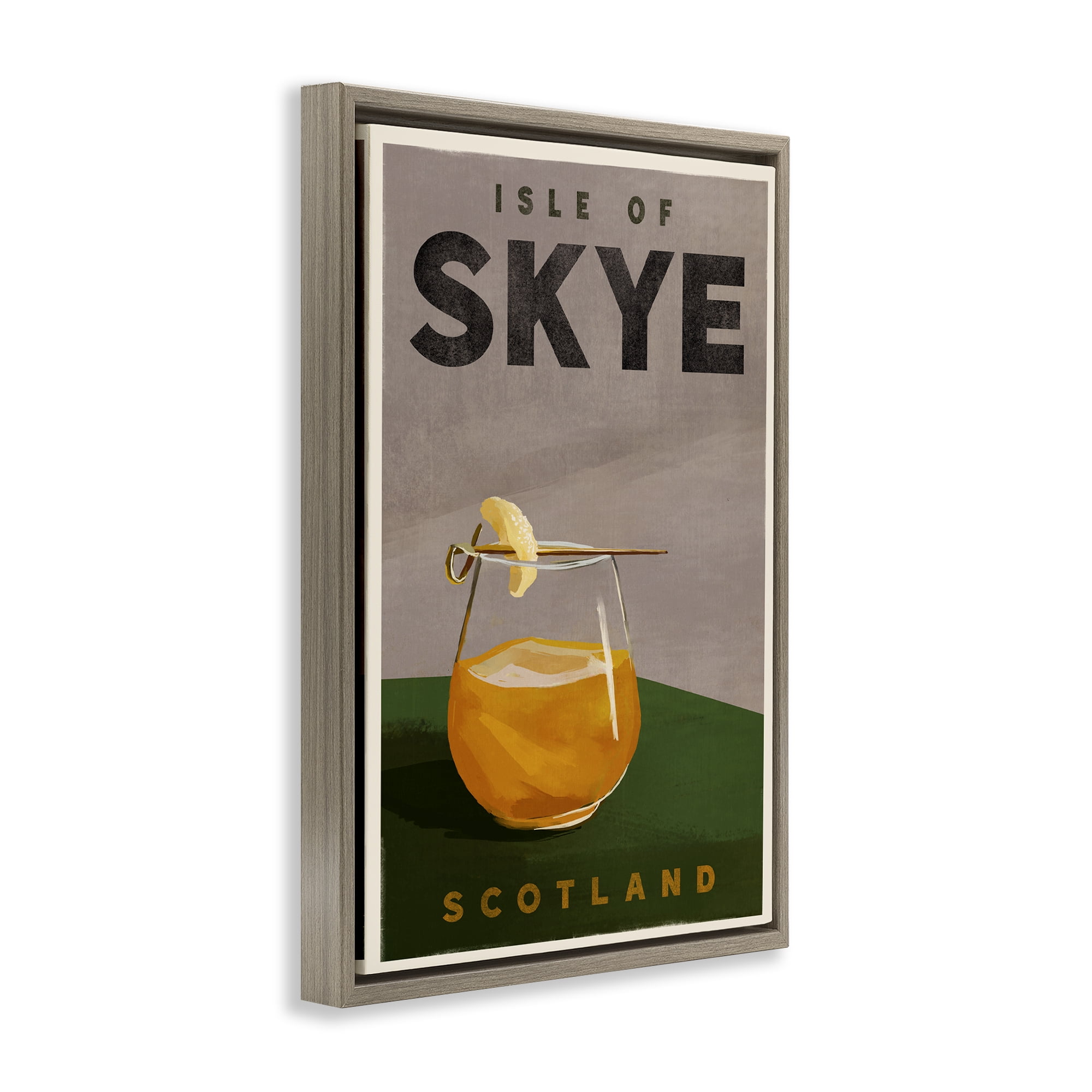 Stupell Industries Isle of Skye Cocktail Food & Beverage Painting Brown Floater Framed Canvas Art Print Wall Art, 21 x 31