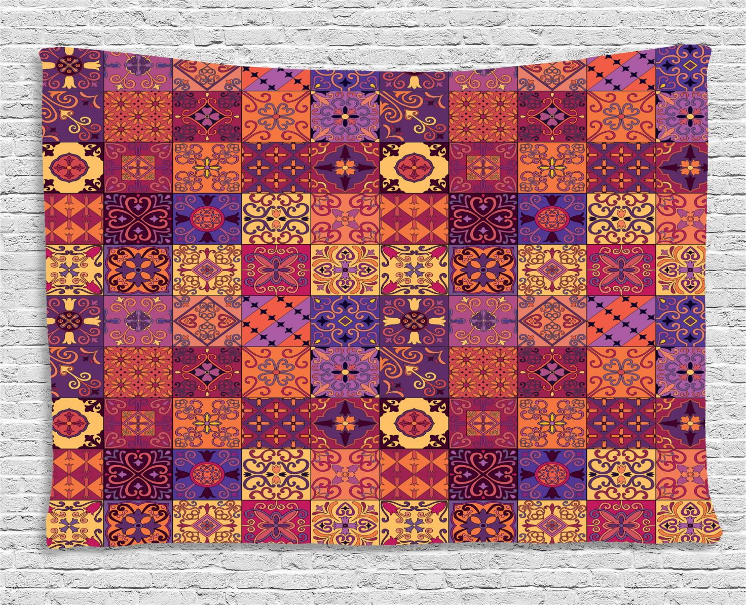 Spanish Tapestry, Ethnic Azulejo Moroccan Tiles in Vibrant Historical