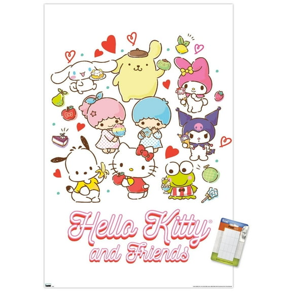 Hello Kitty and Friends - Kawaii Favorite Flavors Wall Poster, 22.375" x 34"