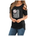 thumbnail image 1 of Camiseta estampada con estilo para mujer, blusa de manga corta, cuello redondo, camisetas informales OAVQHLG3B Store lin121212, 1 of 4
