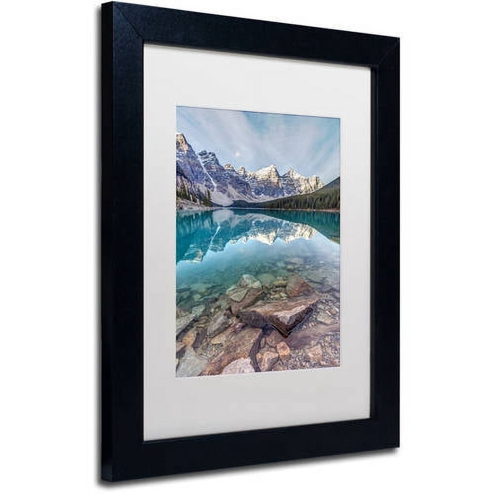 Trademark Fine Art 'Iconic Moraine Lake' Canvas Art by Pierre Leclerc, White Matte, Black Frame