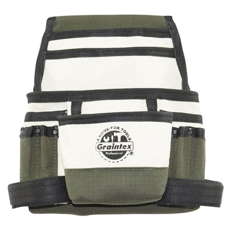 

Graintex 10 Pocket Nail & Tool Pouch Rip-stop Canvas for Constructors Electricians Plumbers Handymen