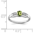 thumbnail image 3 of Sterling Silver Rhod-plated Diamond Peridot Ring QR7064AUG, 3 of 6