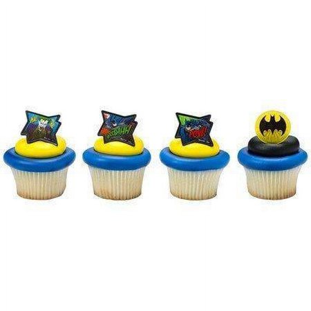 Batman - Pow Whooshhh and Joker - Cupcake Rings - 24 ct