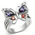 thumbnail image 1 of Alamode 3W233-9 Women Rhodium Brass Ring with AAA Grade CZ in Multi Color - Size 9, 1 of 1