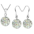 thumbnail image 2 of Kripyery 2Pcs/Set Women Ball Shaped Charm Rhinestone Hook Earrings Necklace Jewelry Gift, 2 of 8