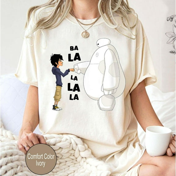Baymax and Hiro Hamada Fist Bump Ba La La La La T-Shirt, Big Hero 6 Shirt, Disneyland Tee