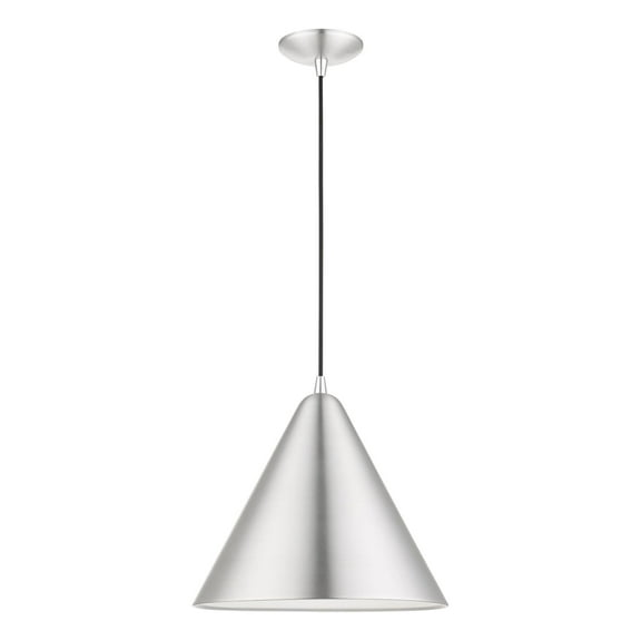 41176-66 Livex Lighting Dulce - 1 Light Pendant In Modern Style-18 Inches Tall and 14 Inches Wide-Brushed Aluminum/Polished Chrome Finish
